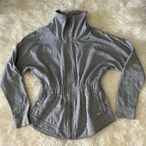 Armani Exchange Sparkly Gray Zip Up Sweater